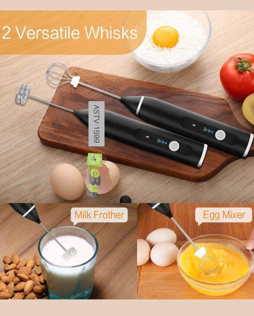 Rechargeable Electric Milk Frother & Coffee Mixer – Handheld Foam Maker for Creamy Coffee, Lattes & Cappuccino