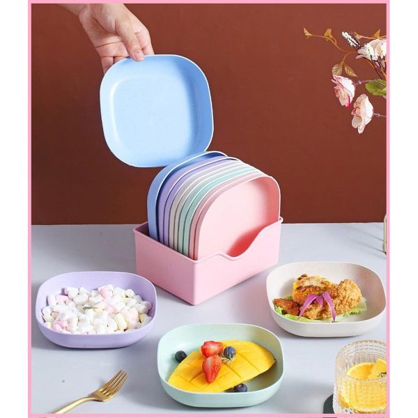 10Pcs Multi-function Eco-Friendly Colored Plastic Bone Dish Household 6 Inch Small Plate Small Dish Snack Cake Plate Table Garbage Plate Kitchen Accessories (Random Colours)