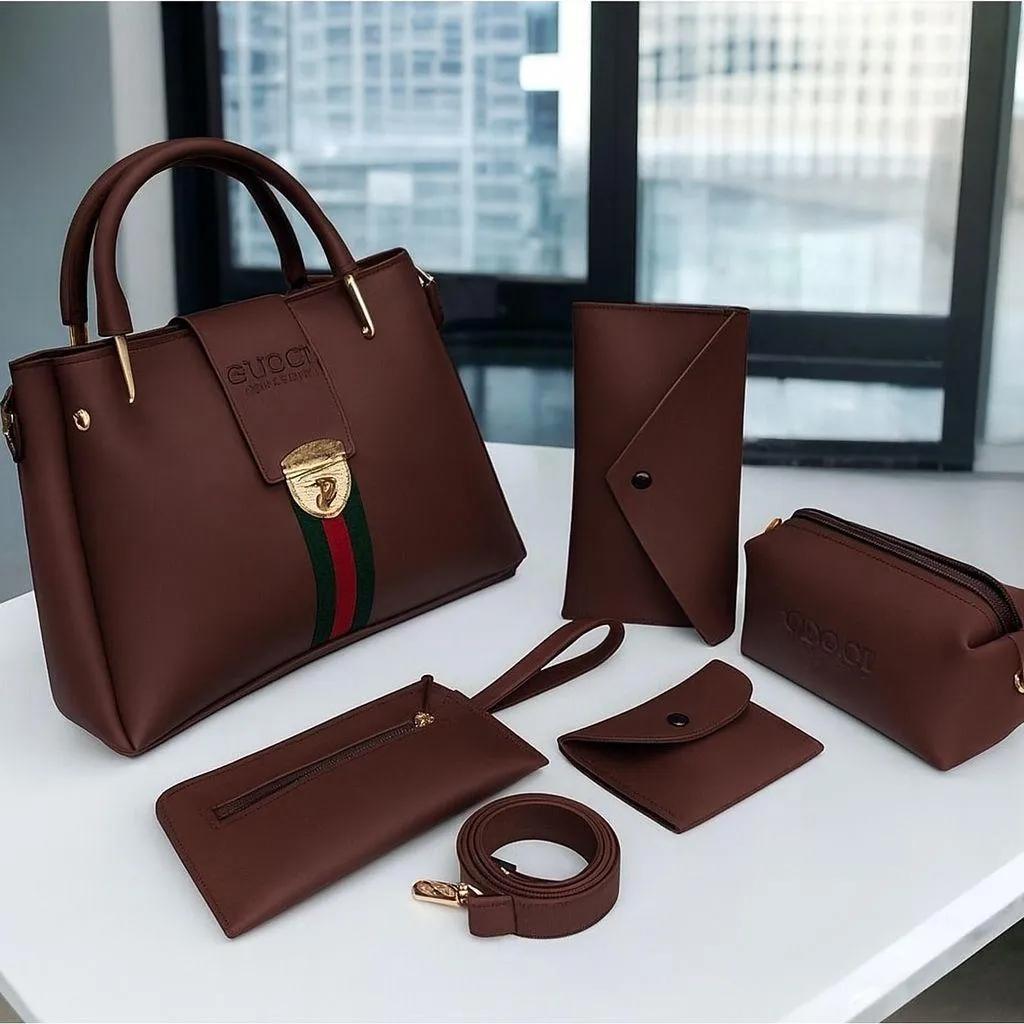 Luxury 5 Pieces Ladies Handbag Set – Stylish Tote & Shoulder Bags Combo