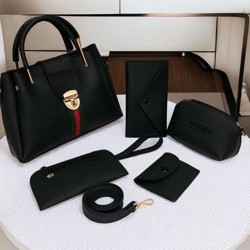 Luxury 5 Pieces Ladies Handbag Set – Stylish Tote & Shoulder Bags Combo