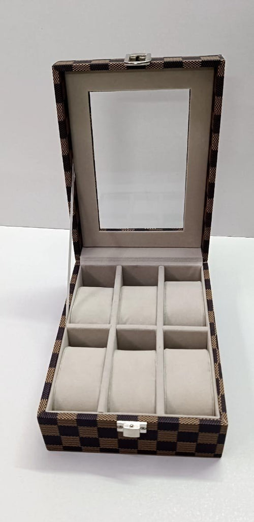 6 Slot Watch Organizer Box – Watch & Bracelet Storage Case | Luxury Display Box