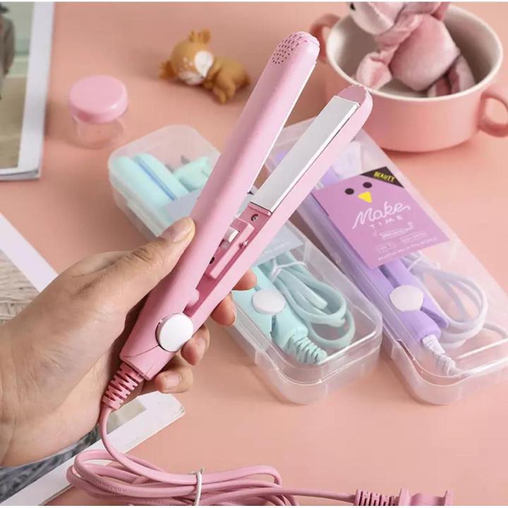 Mini Portable Hair Straightener & Curler – Compact Travel Flat Iron