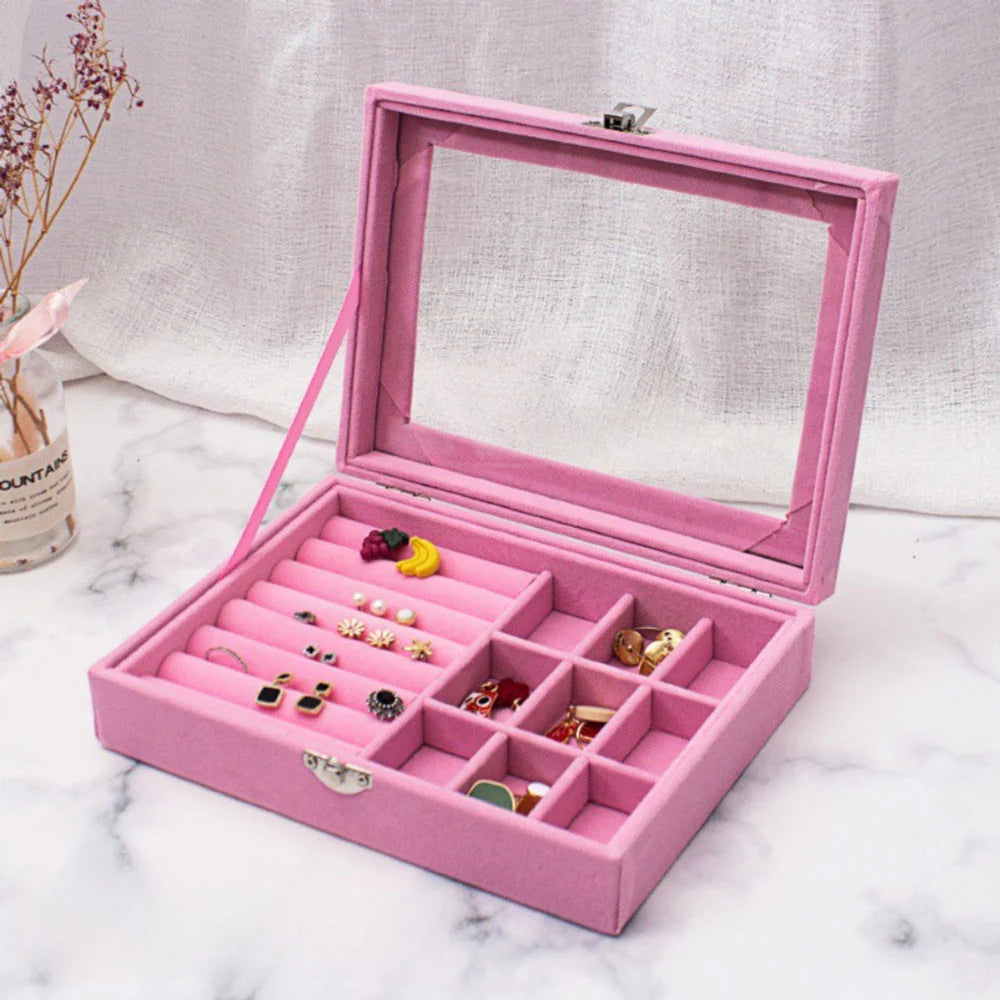 Portable Velvet Jewelry Box or Ring Jewelry Display Organizer || Omarbe Goods