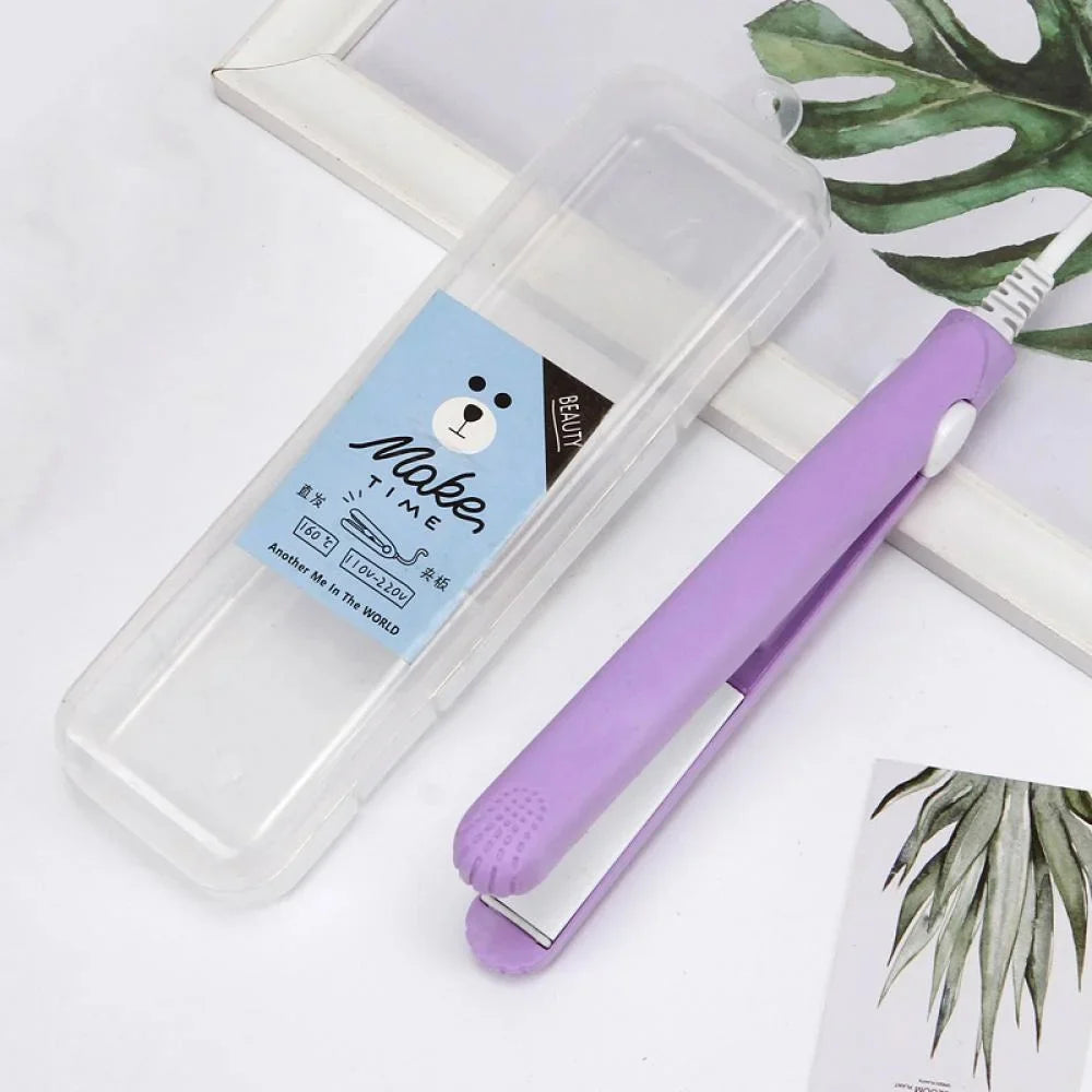 Mini Portable Hair Straightener & Curler – Compact Travel Flat Iron
