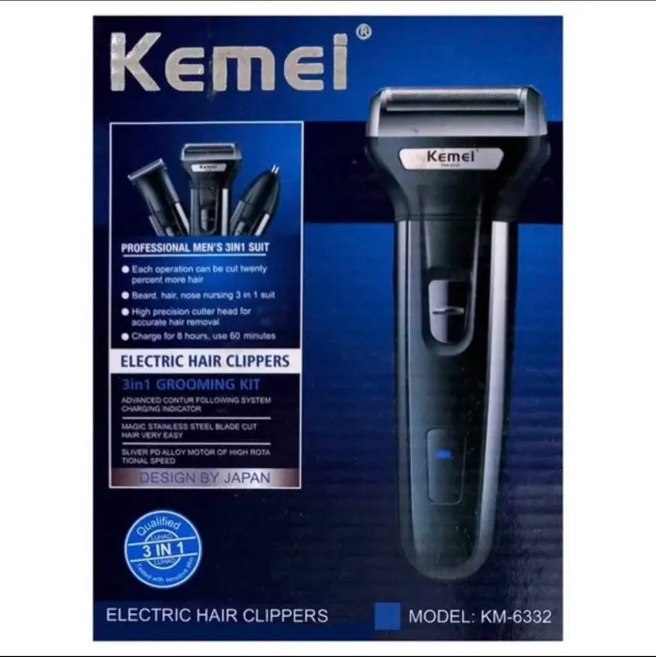 Multifunctional 3 In 1 Electric Foil Shaver Rechargeable Cordless Hair Clipper Beard Nose Hair Trimmer Razor Grooming Kit