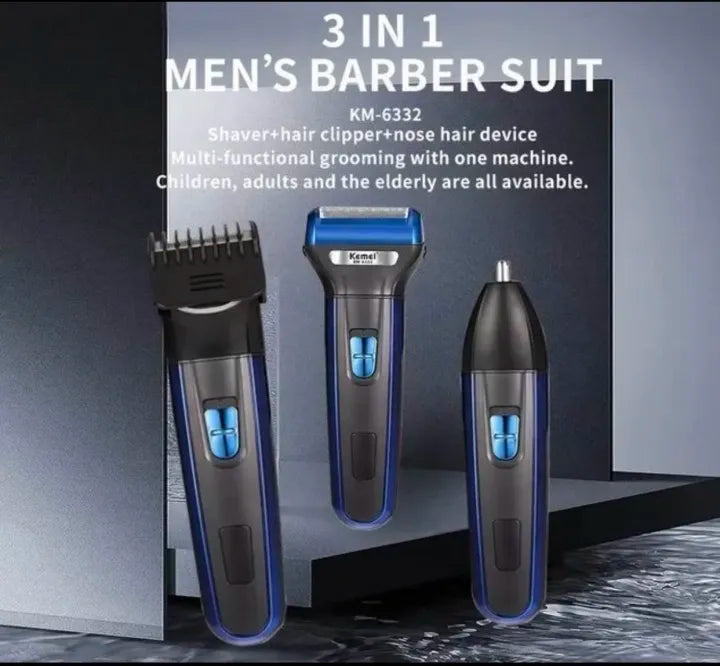 Multifunctional 3 In 1 Electric Foil Shaver Rechargeable Cordless Hair Clipper Beard Nose Hair Trimmer Razor Grooming Kit