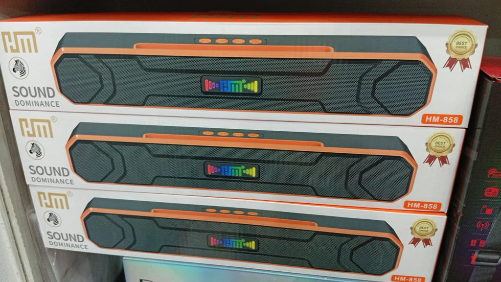 HM-857 Portable Wireless Bluetooth Soundbar Speaker with RGB LED Display, Super Bass, FM Radio & TWS Connectivity