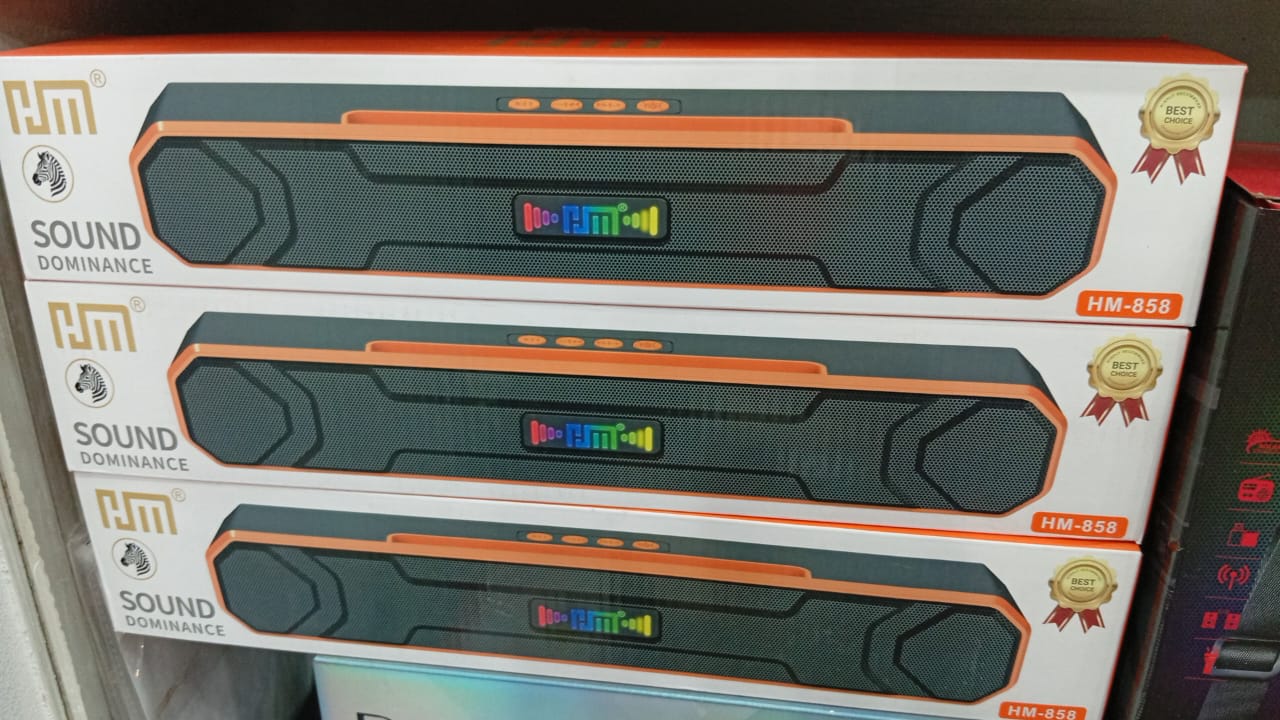 HM-857 Portable Wireless Bluetooth Soundbar Speaker with RGB LED Display, Super Bass, FM Radio & TWS Connectivity