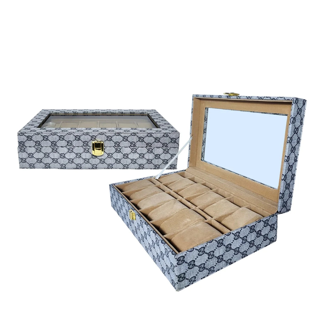 6 Slot Watch Organizer Box – Watch & Bracelet Storage Case | Luxury Display Box