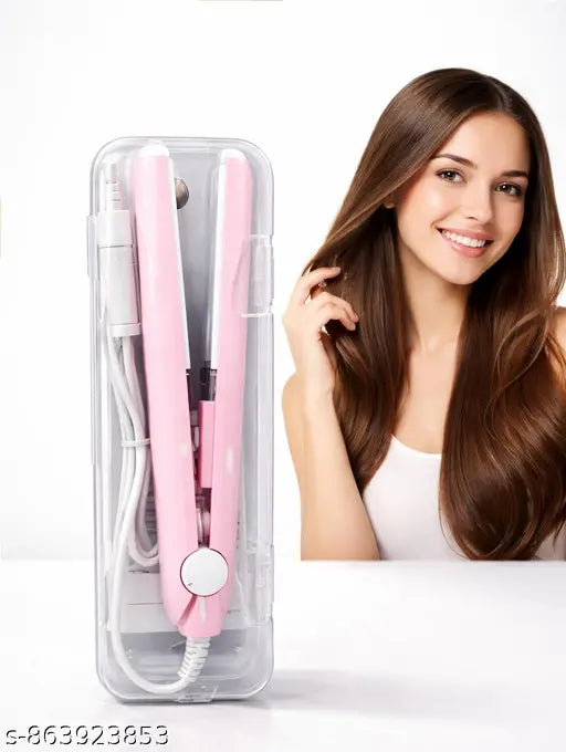 Mini Portable Hair Straightener & Curler – Compact Travel Flat Iron