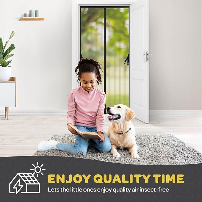 Magnetic Mesh Screen Door – Hands-Free Curtain with Auto Close, Bug Protection & Easy Install 🚪