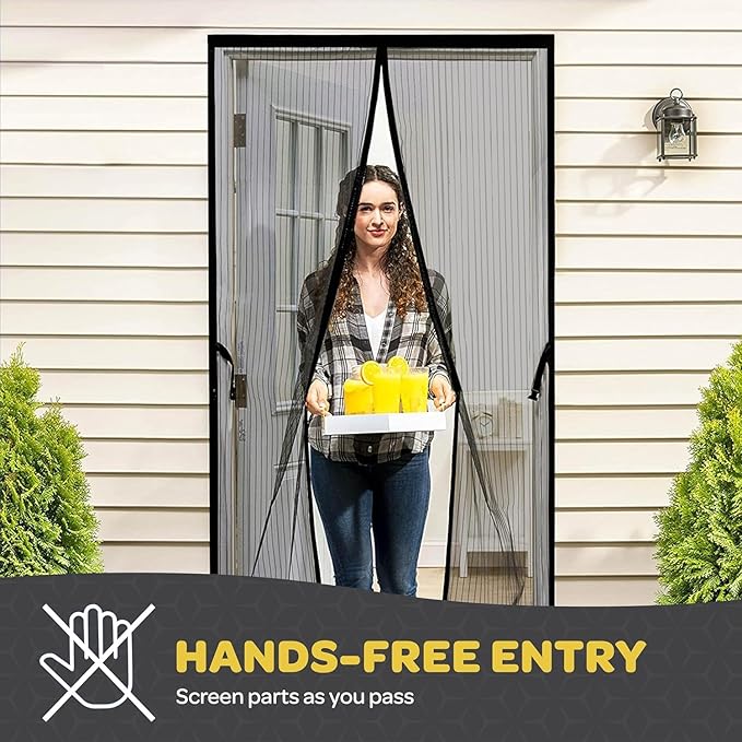Magnetic Mesh Screen Door – Hands-Free Curtain with Auto Close, Bug Protection & Easy Install 🚪