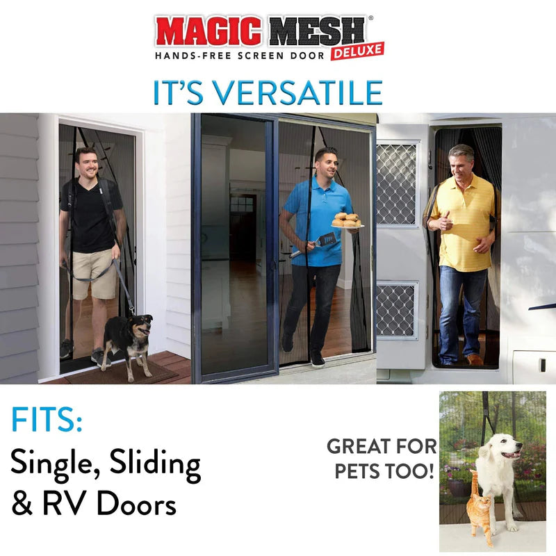 Magnetic Mesh Screen Door – Hands-Free Curtain with Auto Close, Bug Protection & Easy Install 🚪