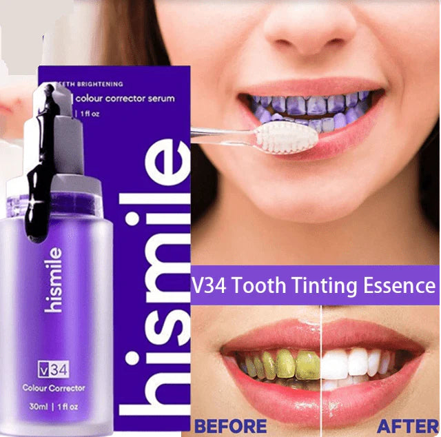 Hismile v34 Color Corrector Purple Teeth Whitening Toothpaste Kit without Toothbrush Pen Strips