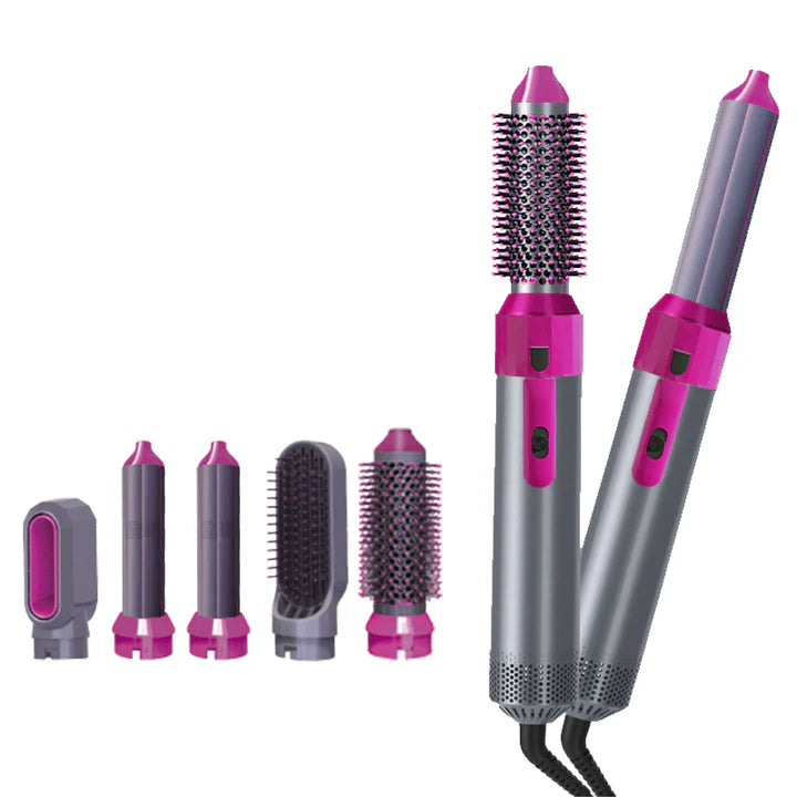 5-in-1 Hot Air Brush Hair Styler – Blow Dryer, Curler, Straightener & Volumizer
