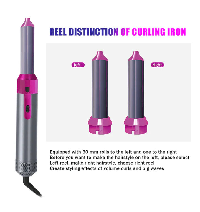 5-in-1 Hot Air Brush Hair Styler – Blow Dryer, Curler, Straightener & Volumizer