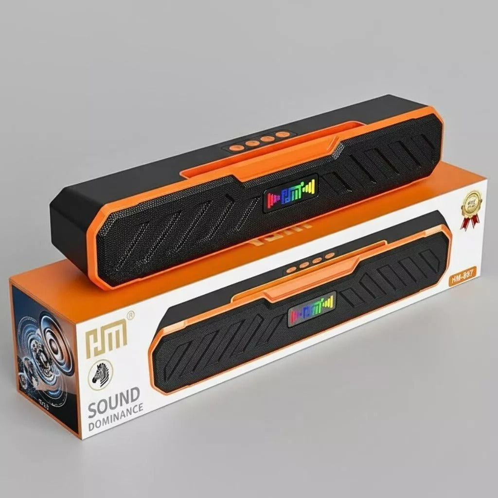 HM-857 Portable Wireless Bluetooth Soundbar Speaker with RGB LED Display, Super Bass, FM Radio & TWS Connectivity