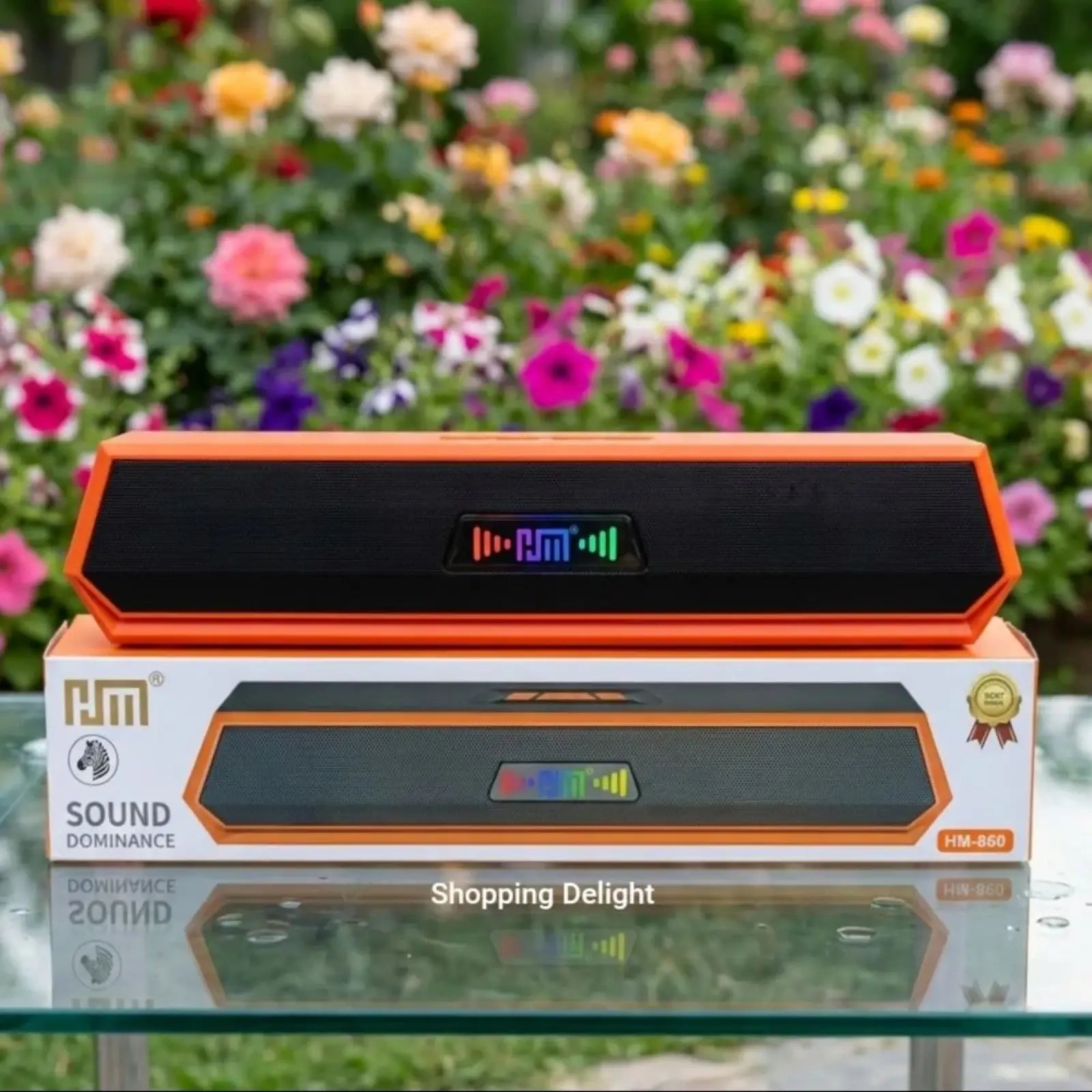 HM-857 Portable Wireless Bluetooth Soundbar Speaker with RGB LED Display, Super Bass, FM Radio & TWS Connectivity