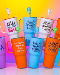 Sip & Drink Plastic Tumbler with Straw – BPA Free Travel Mug | Leak-Proof Lid | Stylish Printed Coffee Cup