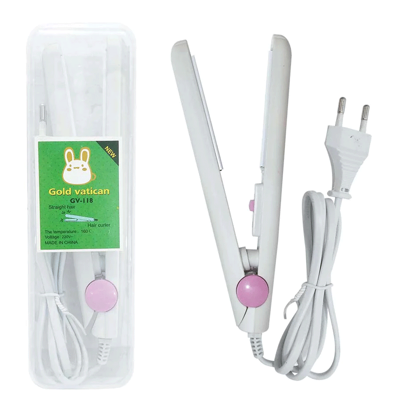 Mini Portable Hair Straightener & Curler – Compact Travel Flat Iron
