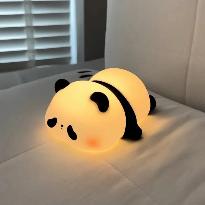 Adorable Panda Night Light – Soft Silicone Lamp with Warm Glow & Timer