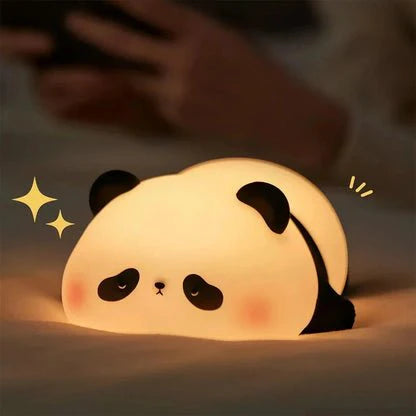 Adorable Panda Night Light – Soft Silicone Lamp with Warm Glow & Timer