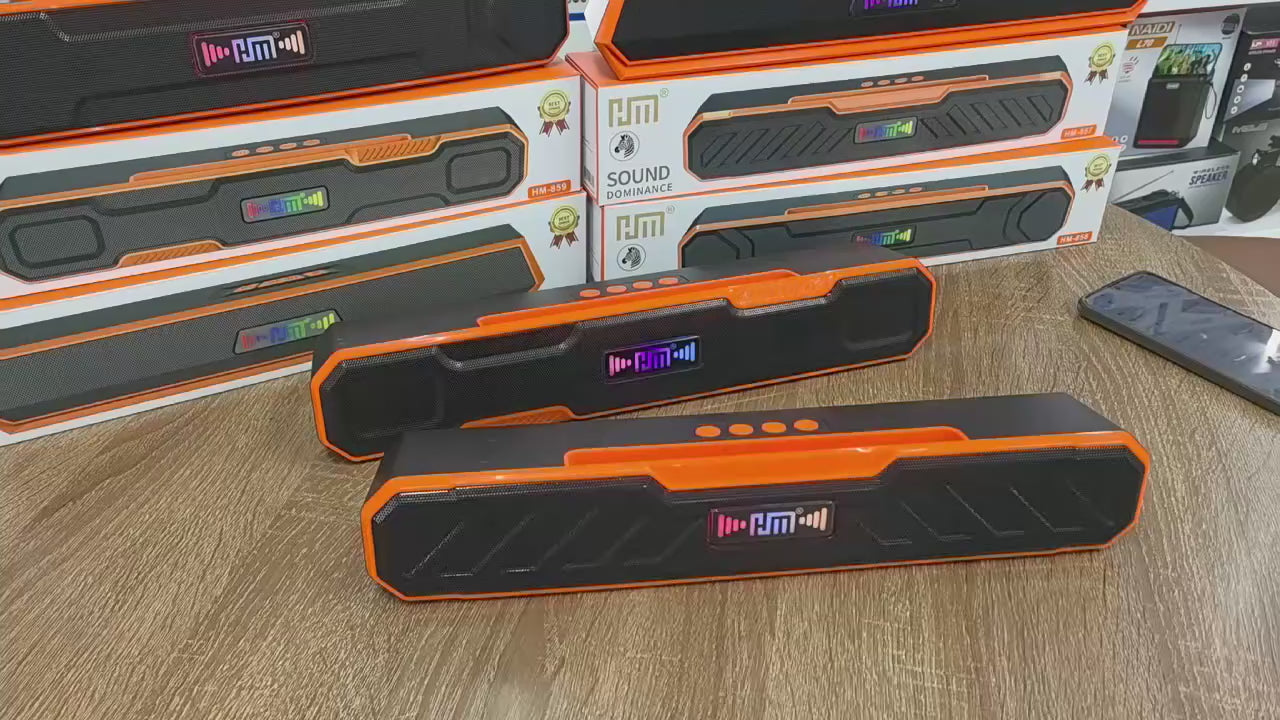 HM-857 Portable Wireless Bluetooth Soundbar Speaker with RGB LED Display, Super Bass, FM Radio & TWS Connectivity