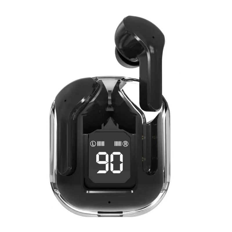 T6 Transparent Wireless Earphones – Smart LED Battery Display & Noise Isolation 🎶