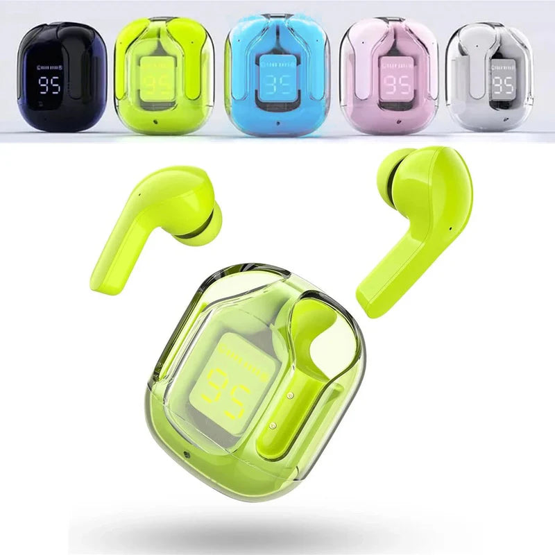 T6 Transparent Wireless Earphones – Smart LED Battery Display & Noise Isolation 🎶
