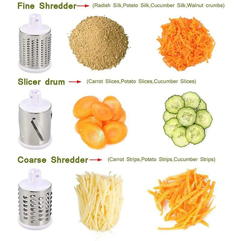 Table Top Drum Grater – Manual Rotary Vegetable Slicer & Cheese Grater