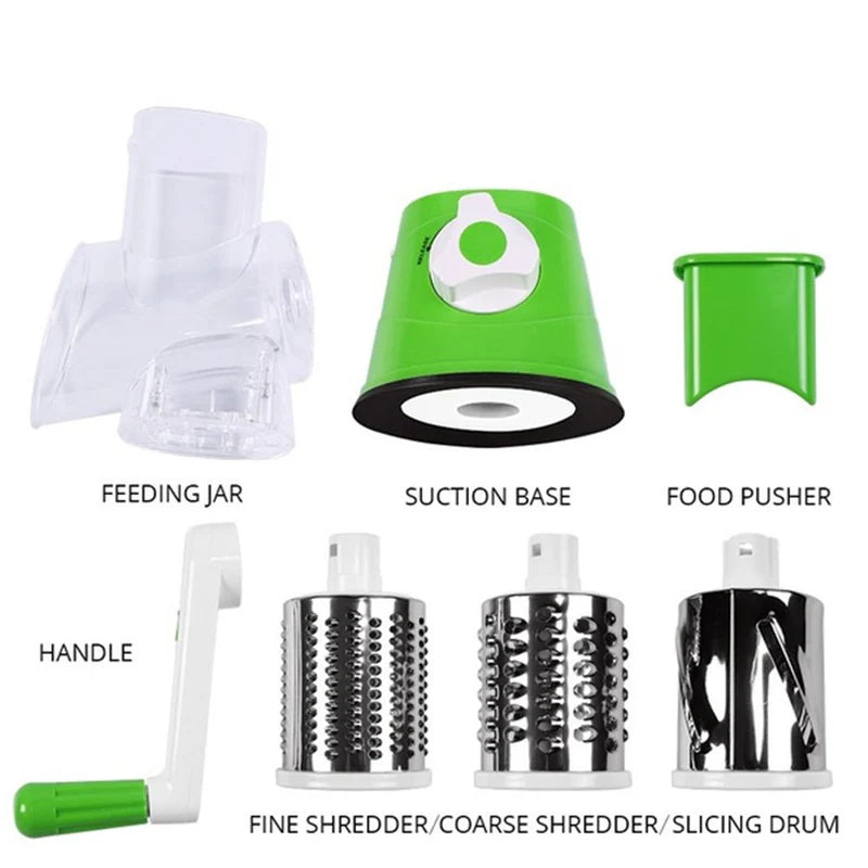 Table Top Drum Grater – Manual Rotary Vegetable Slicer & Cheese Grater