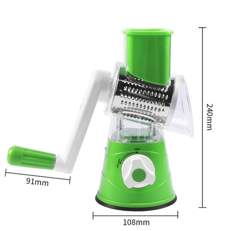 Table Top Drum Grater – Manual Rotary Vegetable Slicer & Cheese Grater