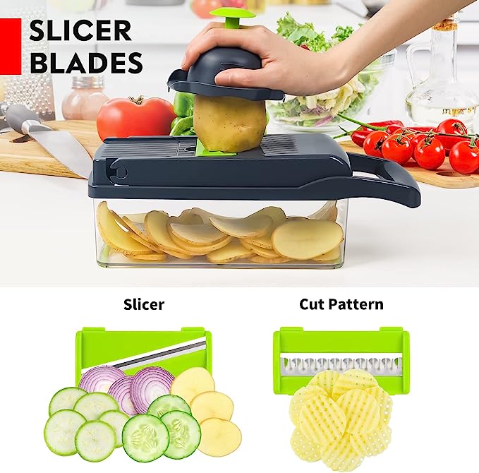 Vegetable Cutter Chopper & Slicer – 6-in-1 Multi Kitchen Tool